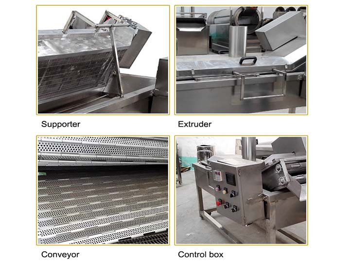 Machine details of mesh belt frying machine