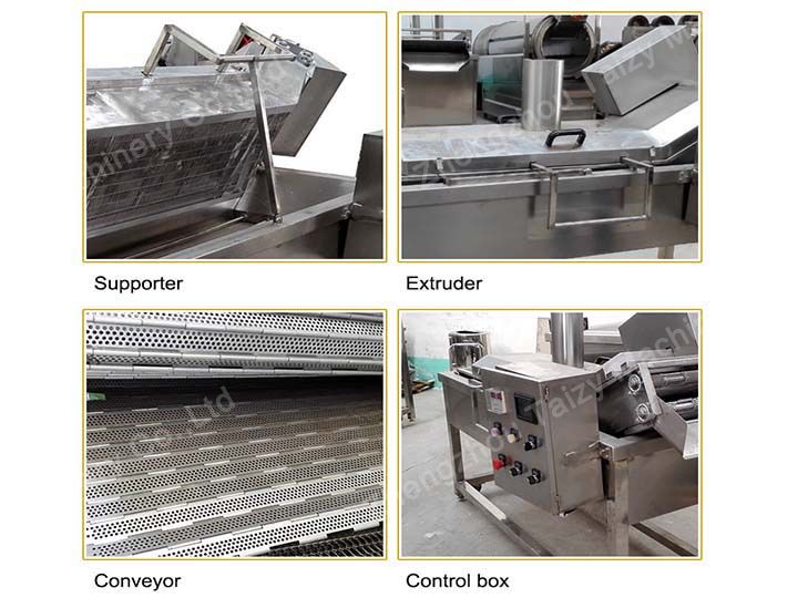 Estructura de freidora automática para nuggets de pollo.