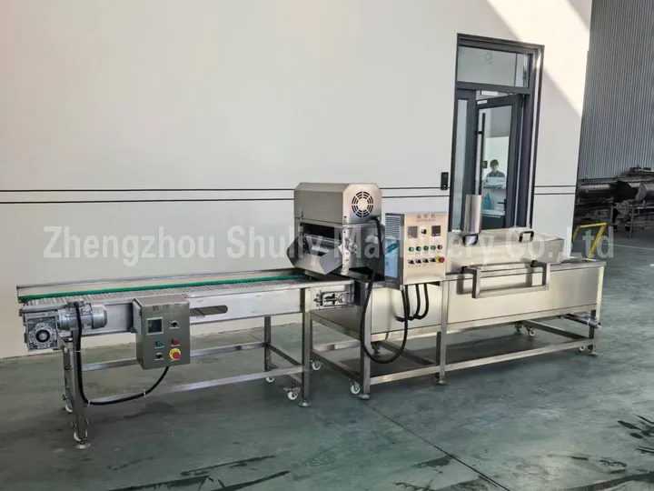 Chicken Nuggets Frying Machine 1 Continuous chicken nugget fryer machine line