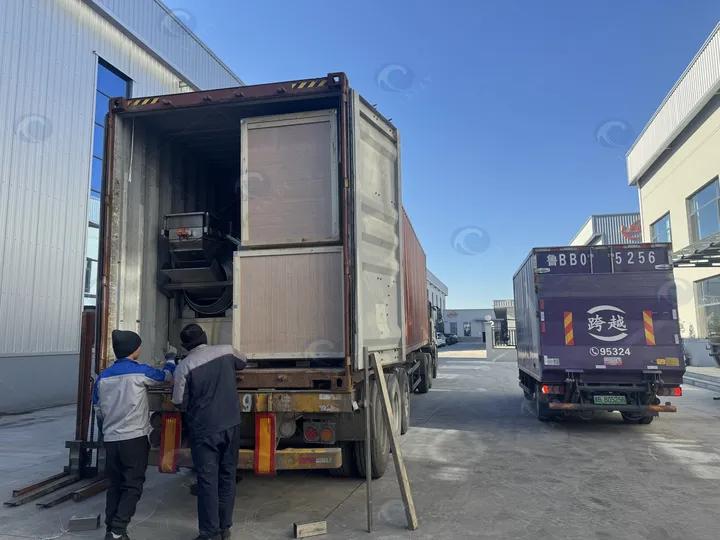 Loading the automatic potato chips production line