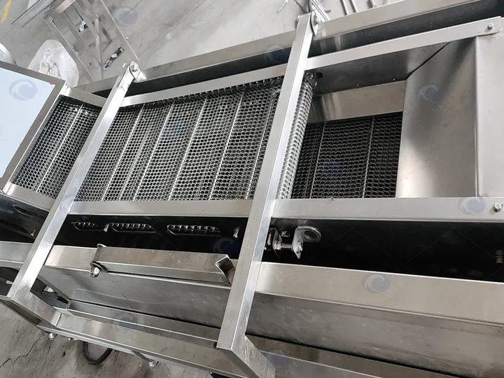 Continuous Frying Machine | Industrial Continuous Fryer For Snack Production 12 喂料入口